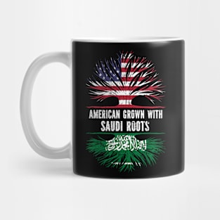 American Grown with Saudi Roots USA Flag Mug